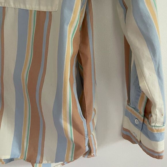 Urban Outfitters BDG Frankie Spliced Button-Down Shirt in Yellow Multi - Picture 6 of 10